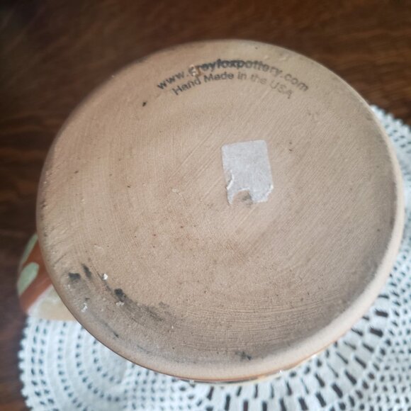 Kansas City Renaissance Festival 2010 Tan Brown Drip Hand Thrown Coffee Mug Cup - Picture 10 of 10